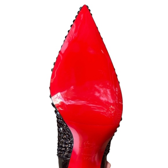 CHRISTIAN LOUBOUTIN Kate Max Crystal-Embellished Patent-Leather Mesh Ankle Boots - Picture 11 of 16